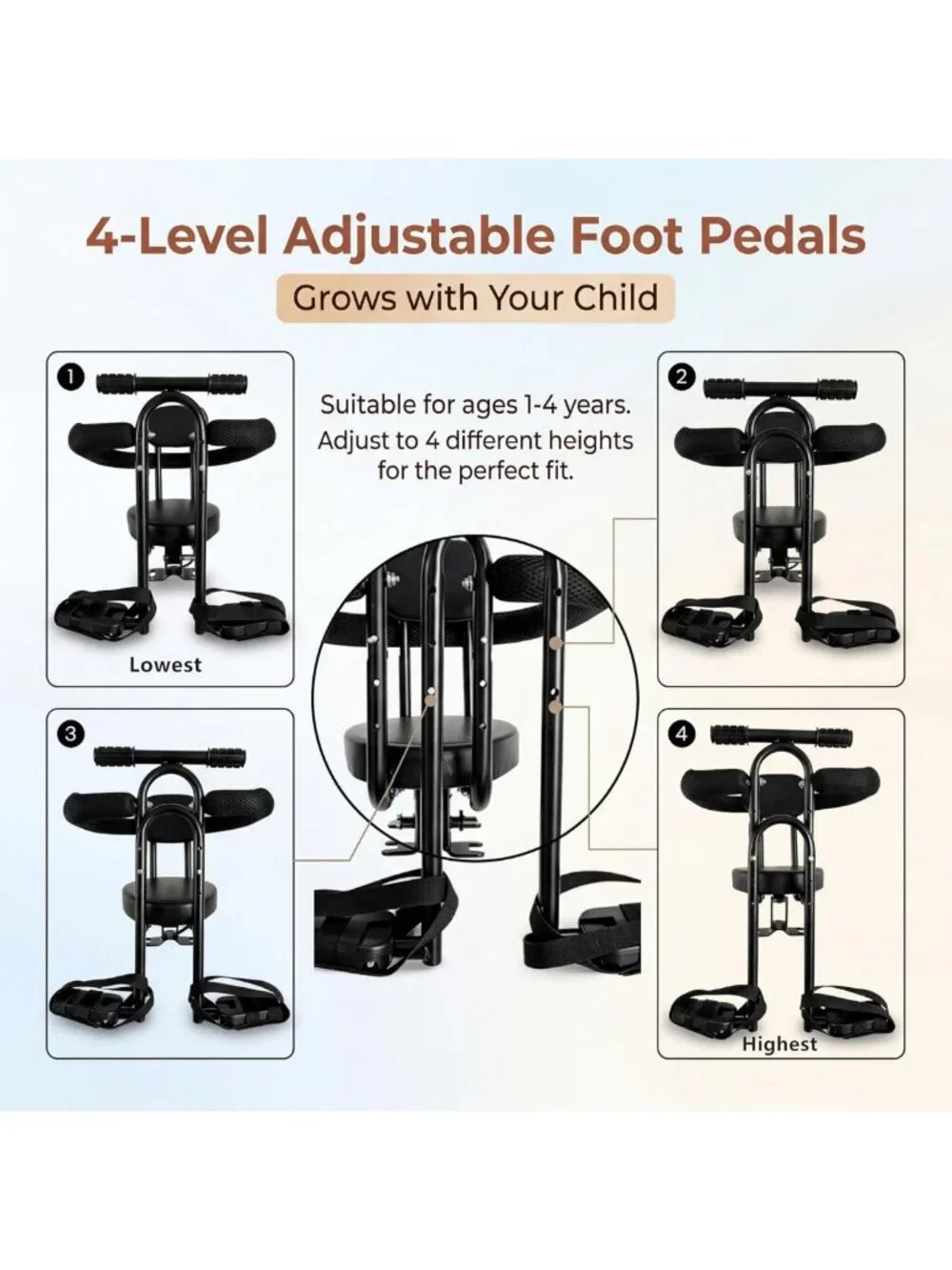 Front Mounted Toddler Bike Seat - Safe & Comfortable Child Carrier for Ages 1-4